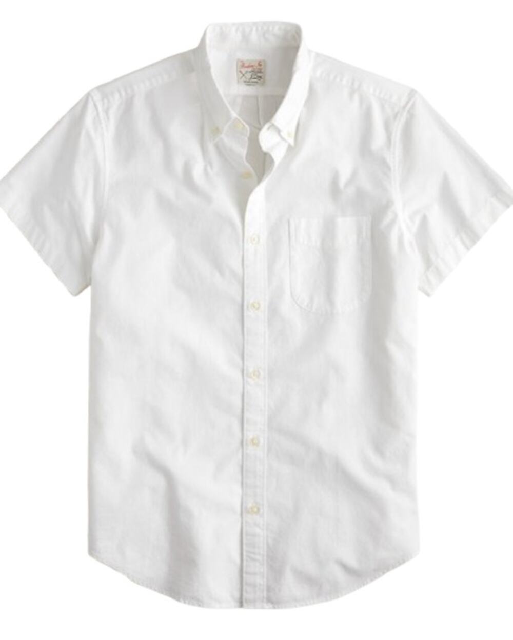 J.CREW Mens Broken-in Oxford Shirt Small White Short-sleeve Cotton BE986 NWT